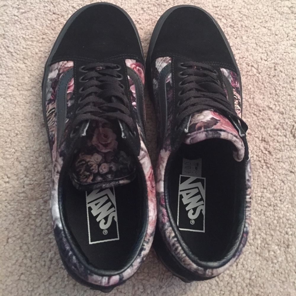 Velvet floral vans
